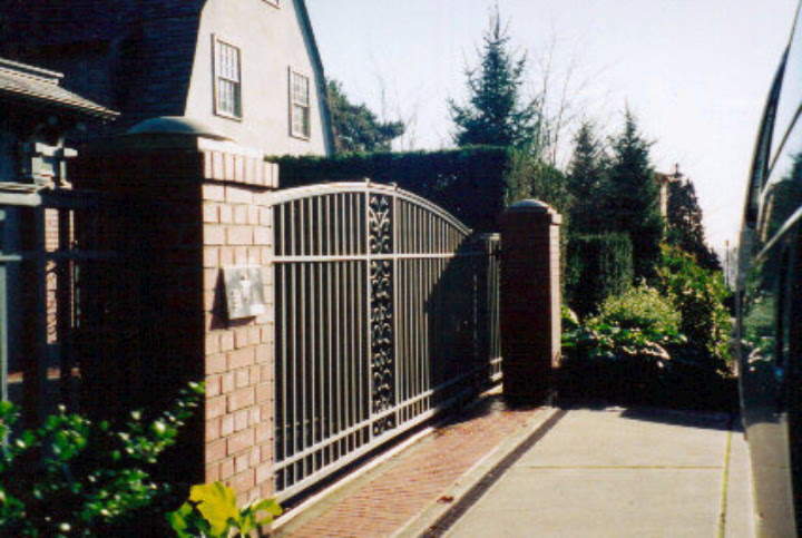 Green Gate with Scrolls