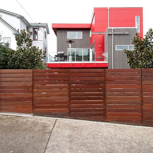 Residential Iron Wood Slide Gate - Seattle