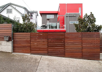 Sloped Slide Gate with Wood Panels