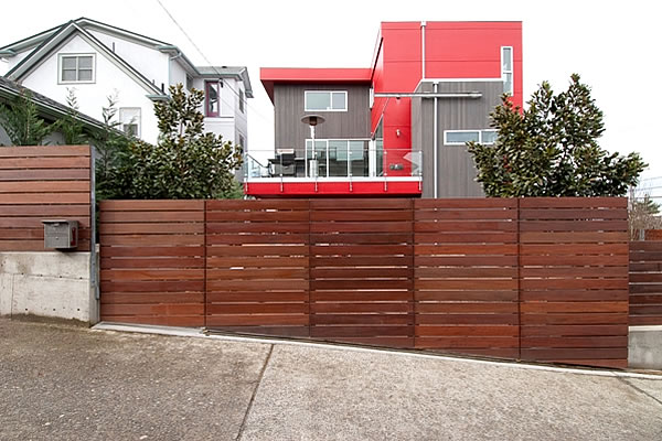 Residential Iron Wood Slide Gate - Seattle