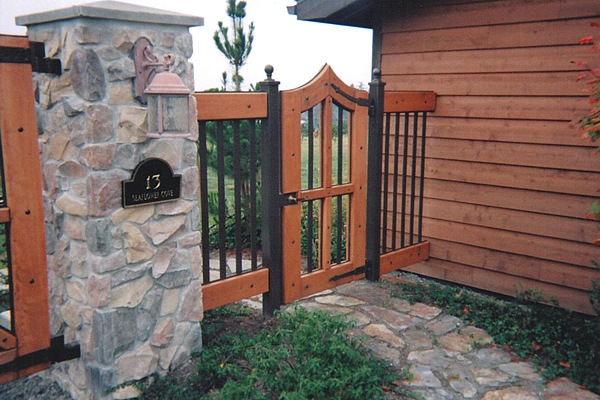 Sandblasted Wood Pedestrian Gate