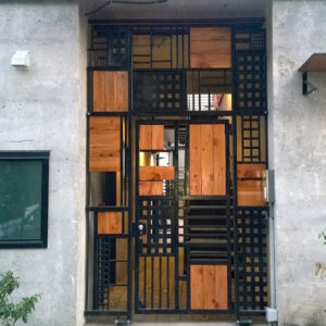 Wood Accented Pedestrain Gate
