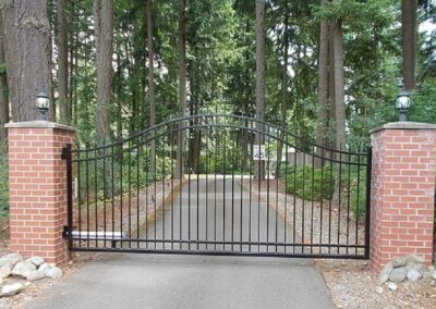 Single Swing Gate with post lights