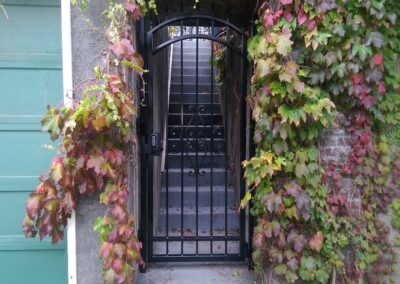 black pedestrain stair gate