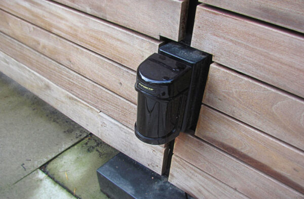 Double Swing Wood Gate with Matching Pedestrian Gate - Image 4
