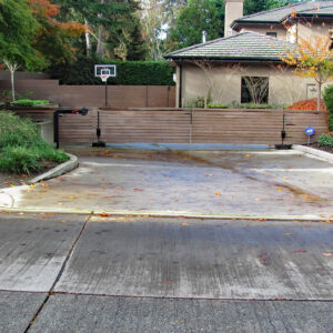 Double Swing Wood Gate with Matching Pedestrian Gate