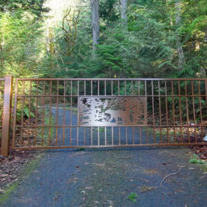 Single Swing Gate with Bear Design