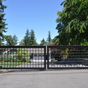 Double Swing Gate With Grid Details