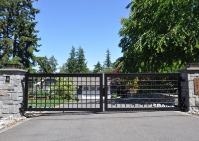 Double Swing Gate With Grid Details