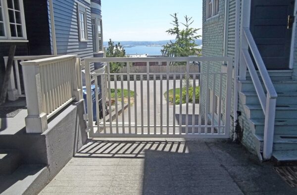Single Swing Gate Painted White