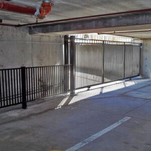 Slide Gate at Parking Garage Entrance