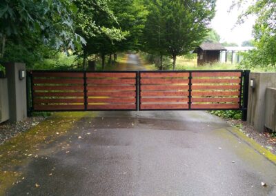 Wood Gate with Iron Frame