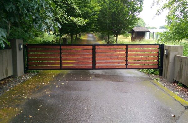 Wood Gate with Iron Frame