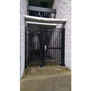 Pedestrian Gate with Matching Winged Fence