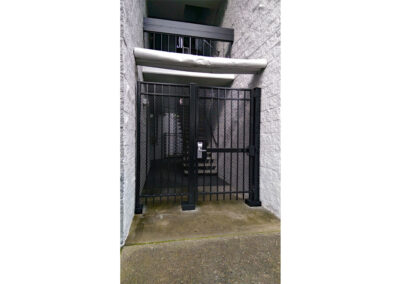 Pedestrian Gate with Matching Winged Fence