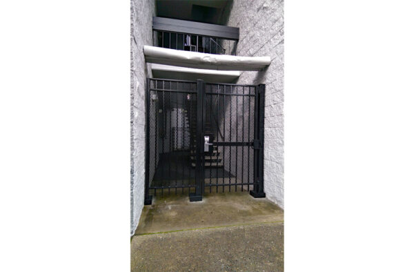 Pedestrian Gate with Matching Winged Fence