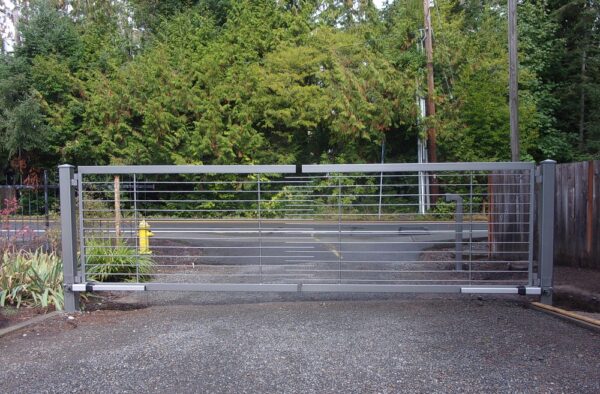 Silver Modern Swing Gate