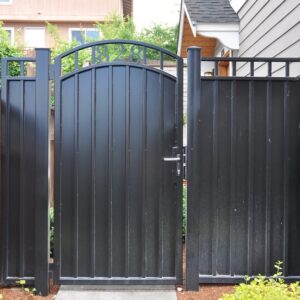 Wood Gate with Two Matching Pedestrian Gates - Automated Gates and ...