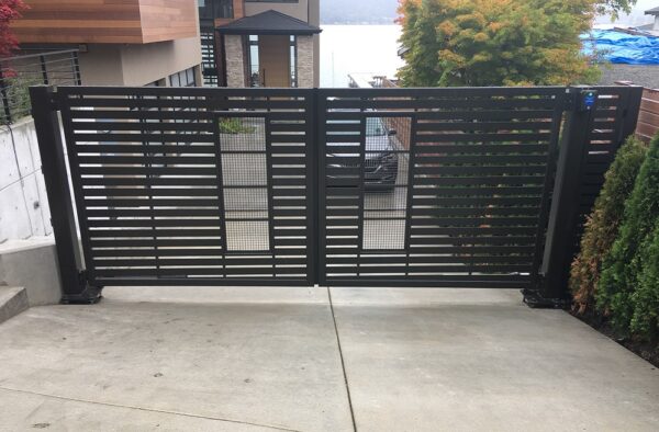 Sloped Metal Mesh Gate