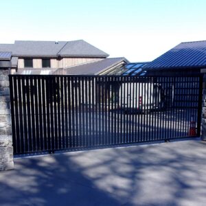 Angled-Panel Driveway Gate