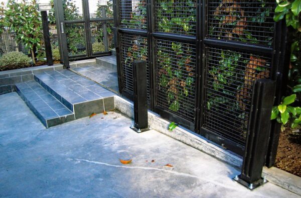 Modern Double Swing Gate with Matching Fence and Pedestrian Gate - Image 6