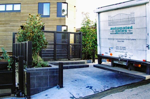 Modern Double Swing Gate with Matching Fence and Pedestrian Gate - Image 3