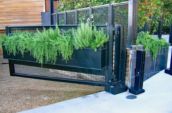 Modern Double Swing Gate with Matching Fence and Pedestrian Gate - Image 2
