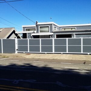 Tandem Slide Gate with Custom Wood Applique