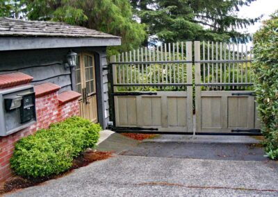 Security Gate with Decorative Hinge Straps