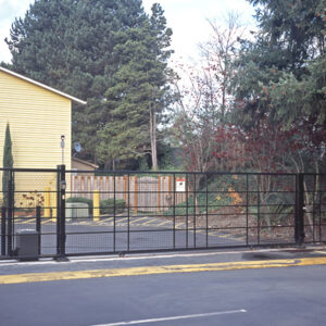 Iron Slide Gate with Geometric Detail