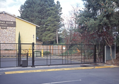 Iron Slide Gate with Geometric Detail