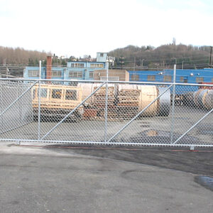 Iron Slide Gate with Barbed Wire