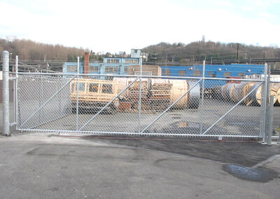 Iron Slide Gate with Barbed Wire