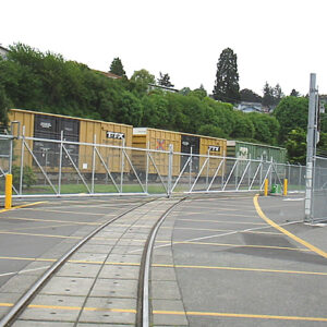 Iron Slide Gate with Fence