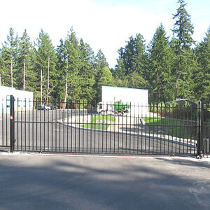 Iron Slide Gate with Matching Fence