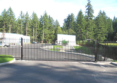 Iron Slide Gate with Matching Fence