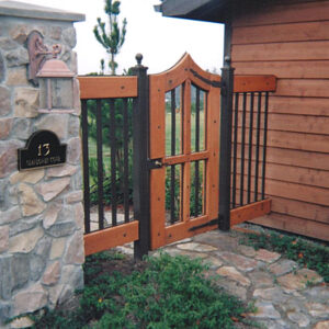 Sandblasted Wood Pedestrian Gate