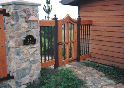 Sandblasted Wood Pedestrian Gate