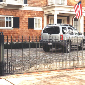 Iron Slide Gate with Fence