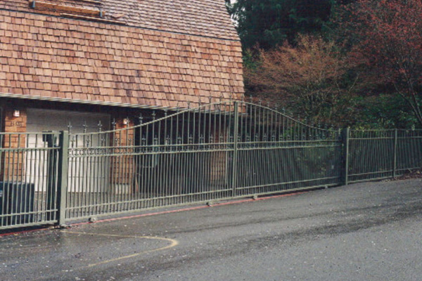 Iron Slide Gate with Fence