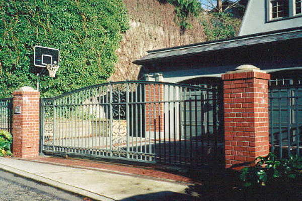 Iron Slide Gate with Fence