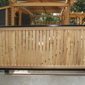 Slide Gate with Iron Frame and Wood Slats