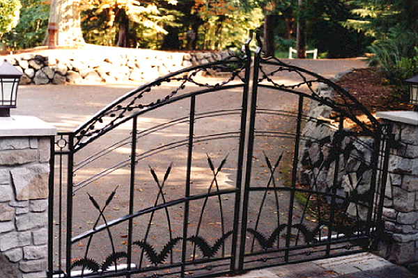 Double Swing Gate with Cattails