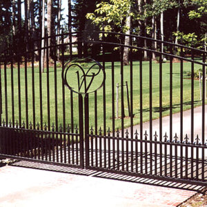 Double Swing Driveway Gate with Pillars