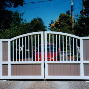 Double Swing Gate with Wood Infill