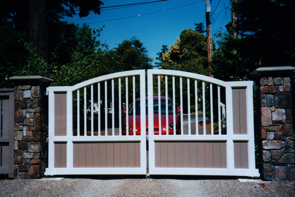 Double Swing Gate with Wood Infill