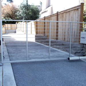 Custom Iron Swing Gate with Pickets