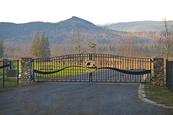 Community entry gates for Sky River Estates