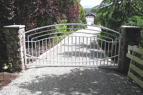 White Single Swing Gate