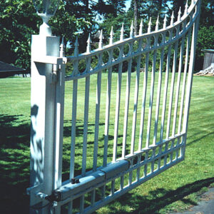 Iron Swing Gate Painted White